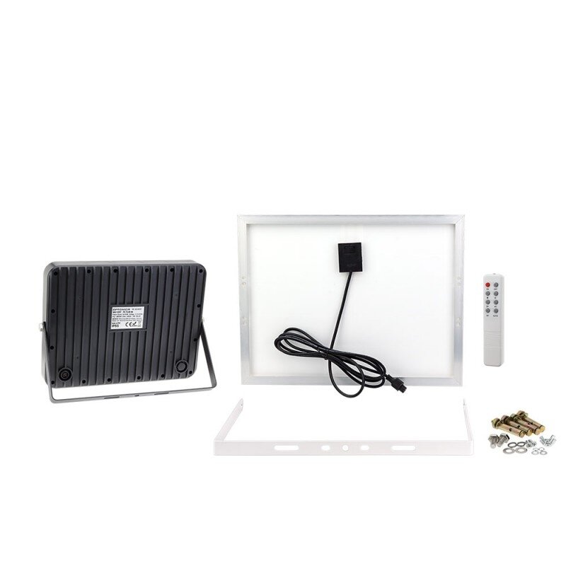 LED Floodlight, Black, with Solar Panel, 25W, 3200Lm, White Light 2