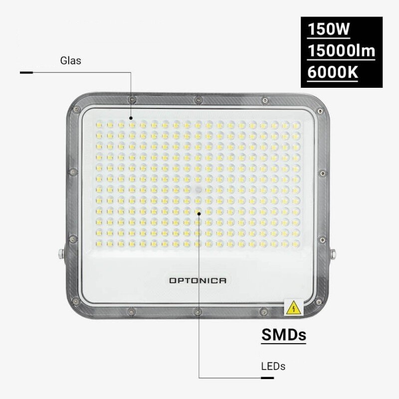 LED Floodlight, Grey, 100Lm/W, 150W, Neutral Light 2
