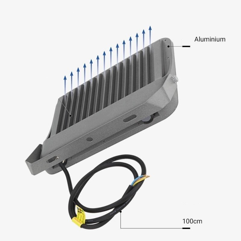 LED prožektorius, pilkas, 100Lm/W, 150W, šalta balta šviesa 3