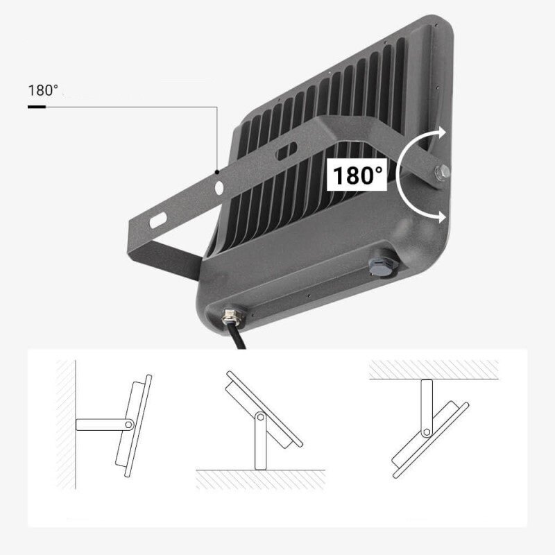 LED prožektorius, pilkas, 100Lm/W, 150W, šalta balta šviesa 4