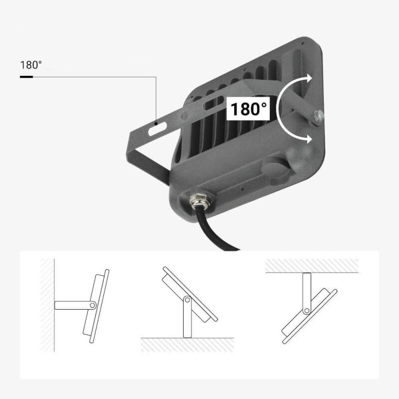 LED Floodlight, Grey, 100Lm/W, 50W, Neutral Light 3