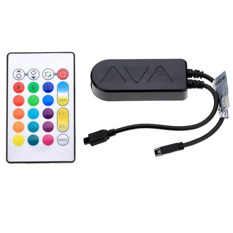 LED RGB CCT Controller, 12-24V, 5 Channels, with Remote Console, 24 Buttons, Tuya 3