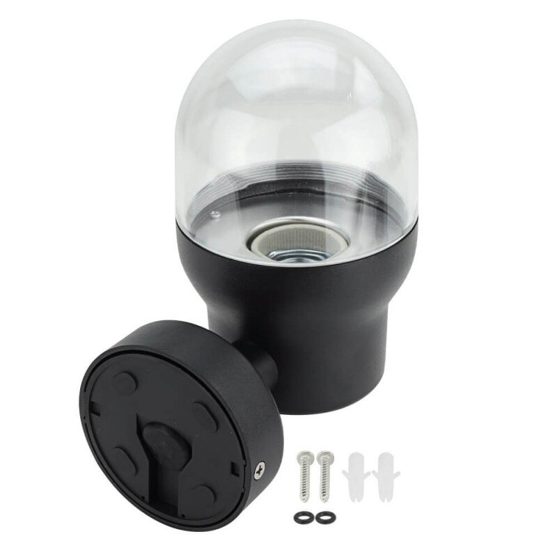 LED Wall Lamp, 1xЕ27, Upward, Black 1