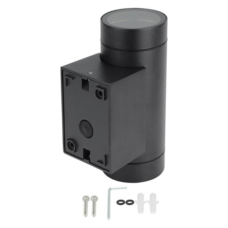LED Wall Lamp, 2xGU10, Cylinder, Black 2