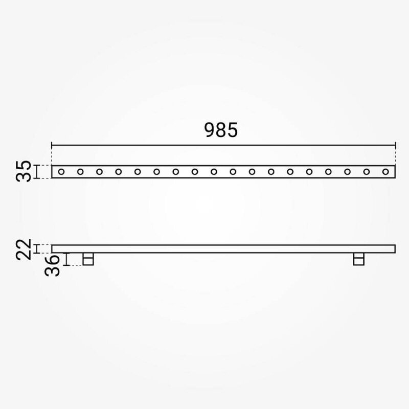 LED sieninis šviestuvas, pailgas, juodas, 18W, šilta balta šviesa 2