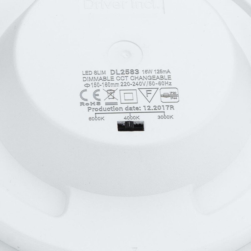 LED Slim Downlight, 12W, Dimmable, CCT 3000K-6000K 2