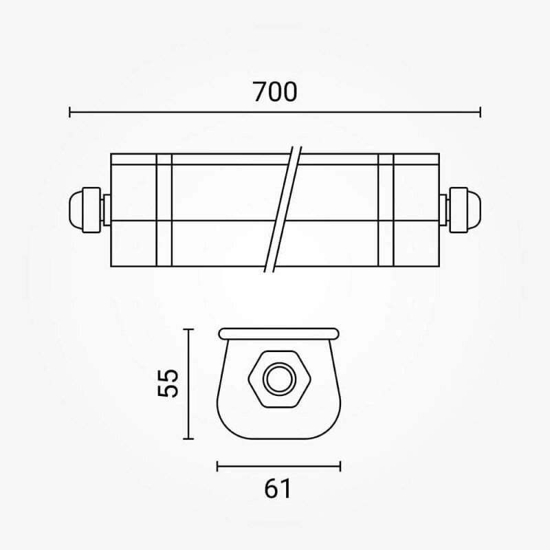 LED Tri-Proof Fixture, 20W, 60cm, Neutral Light, IP65, Linkable 3