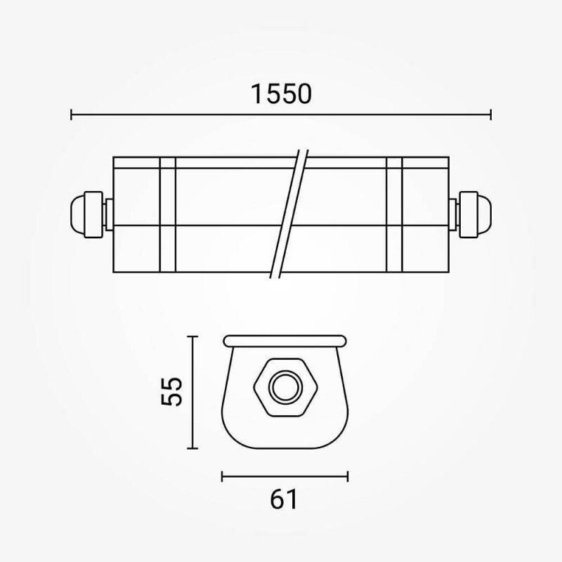 LED Tri-Proof Fixture, 48W, 60cm, White Light, IP65, Linkable 3
