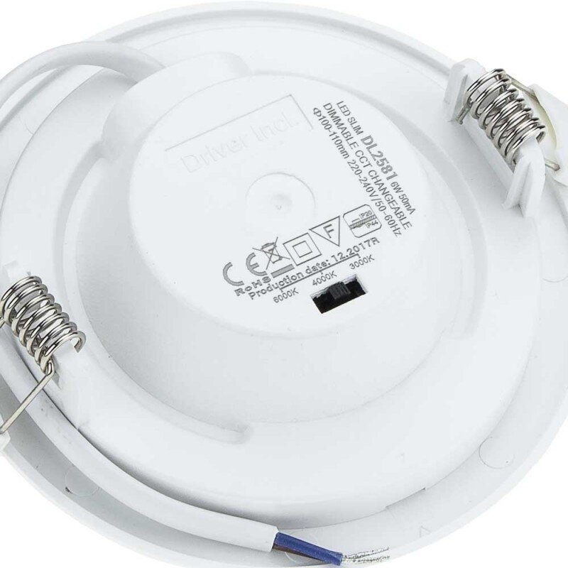 LED Slim Downlight, 6W, Dimmable, CCT 3000K-6000K 1