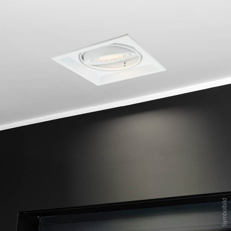 LED Downlight, Rectangular, White, 1 Ring, Adjustable, 2Pcs/Box 1