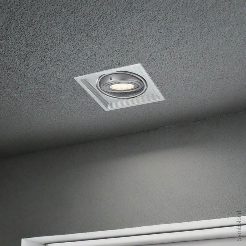 LED šviestuvas, stačiakampis, sidabrinis, reguliuojamas, 1 lizdas, 2vnt./pak. 1 LED šviestuvas, stačiakampis, sidabrinis, reguliuojamas, 1 lizdas, 2vnt./pak. 1