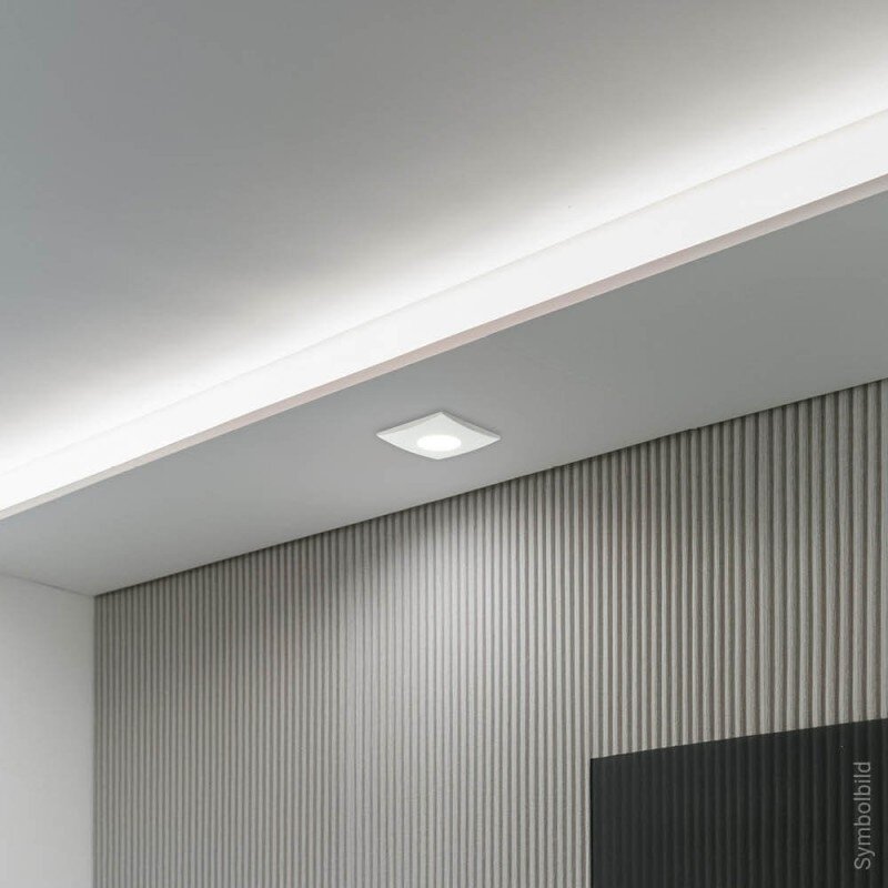 LED Spotlight Fixture, IP65, Square, White, Round 2
