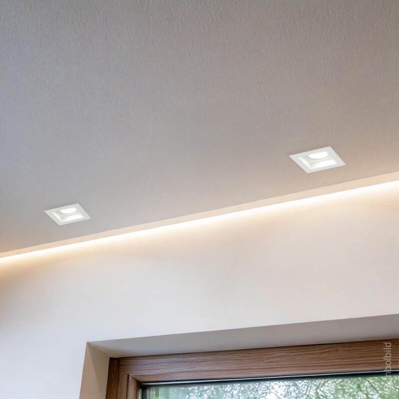 LED Spotlight Fixture, Square, White, Square 3