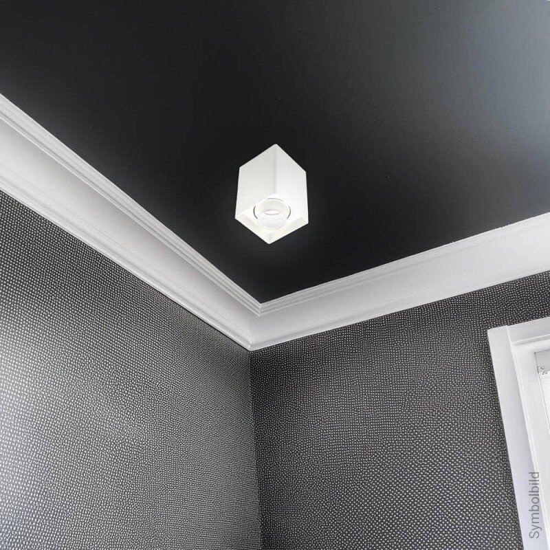 LED Spotlight Fixture, Square, Plastic, White 3