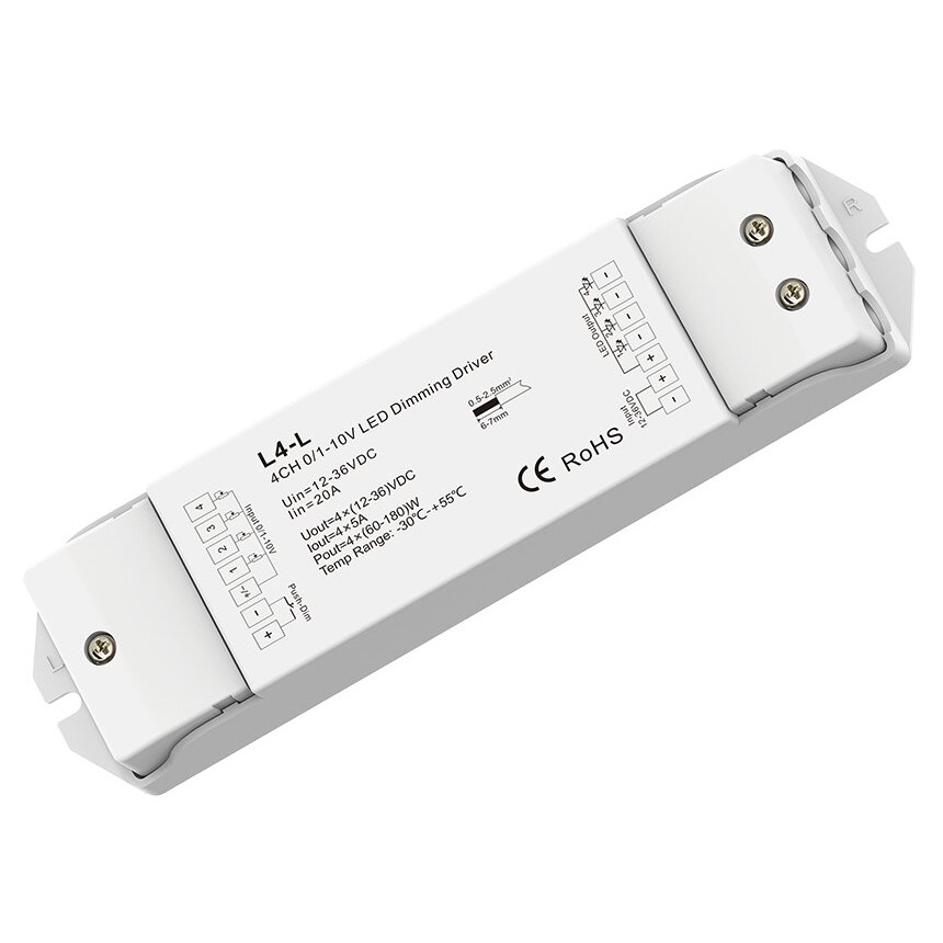 LED Dimming Driver, 12-36V, 5A/Ch, 4 Channels