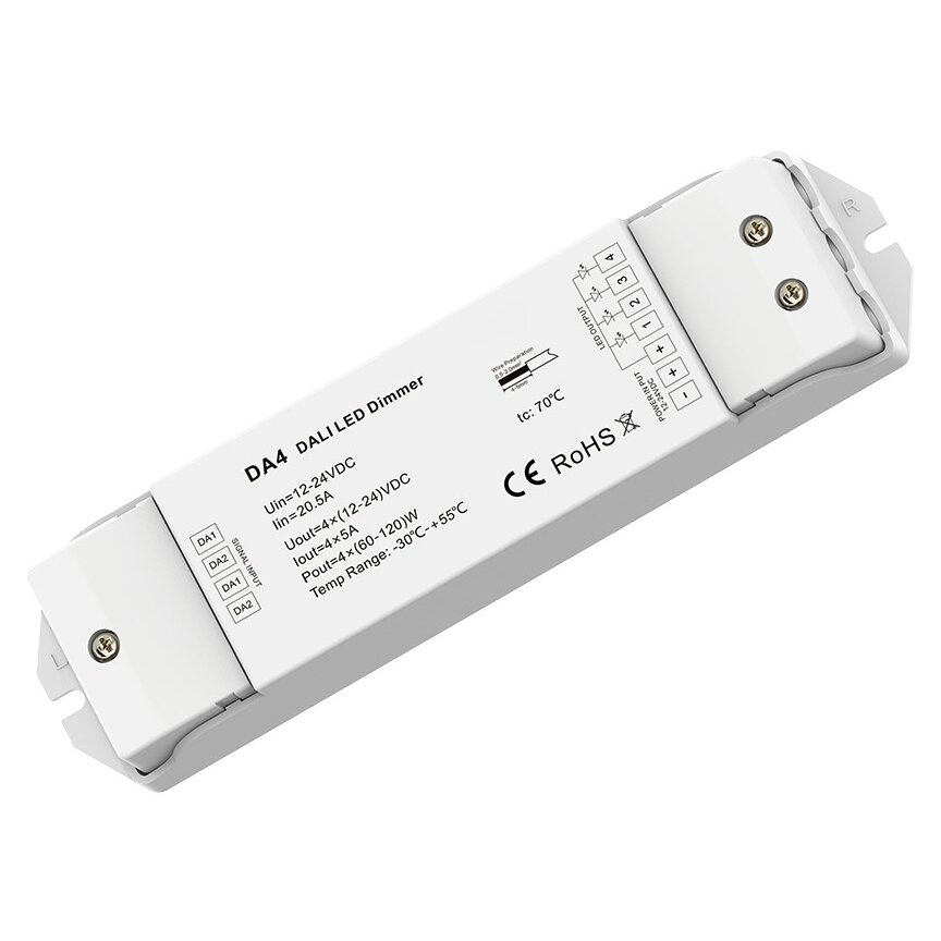 LED DALI Dimmer, 12-24V, 480W, 5 Years Warranty