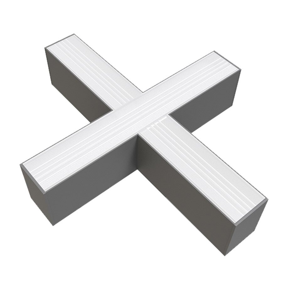 LED Linear X-Shape Connector, Slim, Linkable, 20W, Silver, White Light