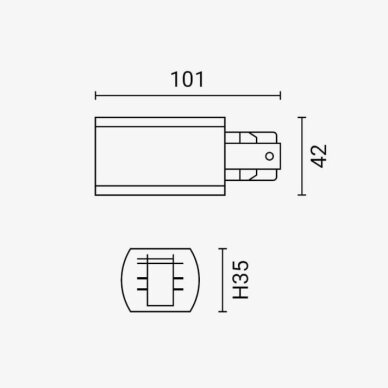 L-Feeder For LED Track System, Black 1