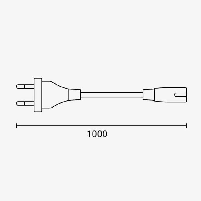 Cable for Power Supply, 0.75mm, 2 pins, 1m 1