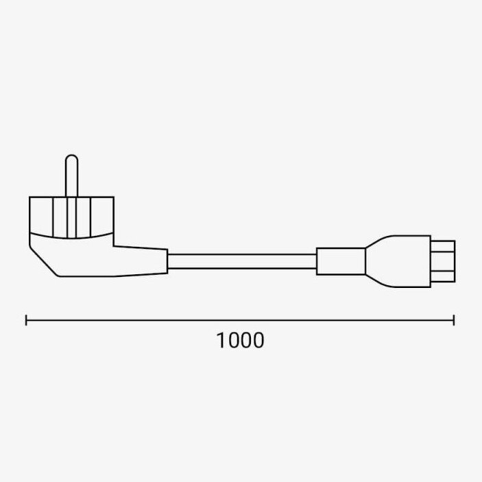 Cable for Power Supply, 0.75mm, 3 pins, 1m 1