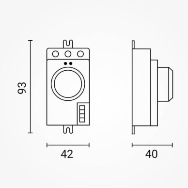 Microwave Sensor, 10m, 180°/300°, White 2