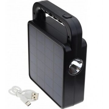 Nešiojamas prožektorius + garsiakalbis, 3.5W, pakraunamas saulėje, Bluetooth, juodas, CCT spalvos 2 Nešiojamas prožektorius + garsiakalbis, 3.5W, pakraunamas saulėje, Bluetooth, juodas, CCT spalvos 2