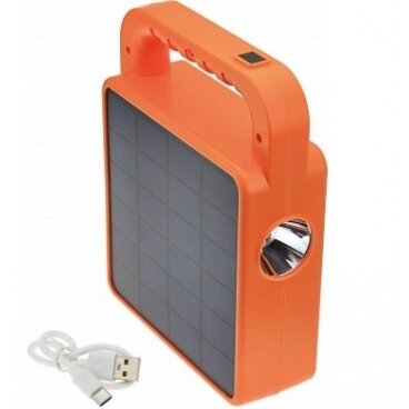 Nešiojamas prožektorius + garsiakalbis, 3.5W, pakraunamas saulėje, Bluetooth, geltonas, CCT spalvos 2