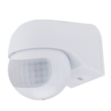 PIR daviklis, 12m, 180°, IP54, baltas