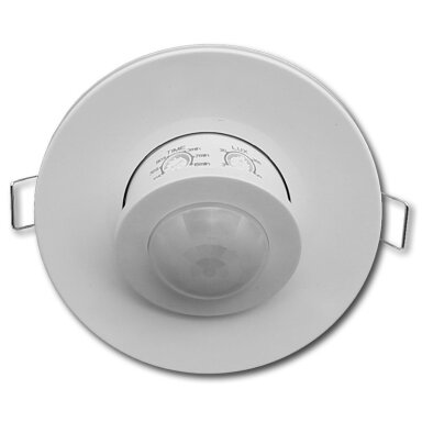 PIR daviklis, 8m, 360°, įleidžiamas, baltas