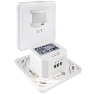 PIR daviklis, 9m, 160°, įleidžiamas, baltas