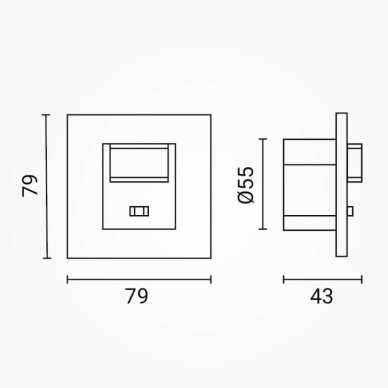 PIR Motion Sensor, 20m, 160°, Recessed, White 3