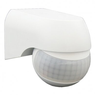 PIR daviklis, 12m, 180°, IP54, baltas