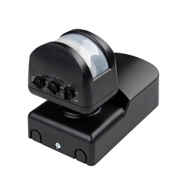 PIR Motion Sensor, 16m, 180°, Black 1