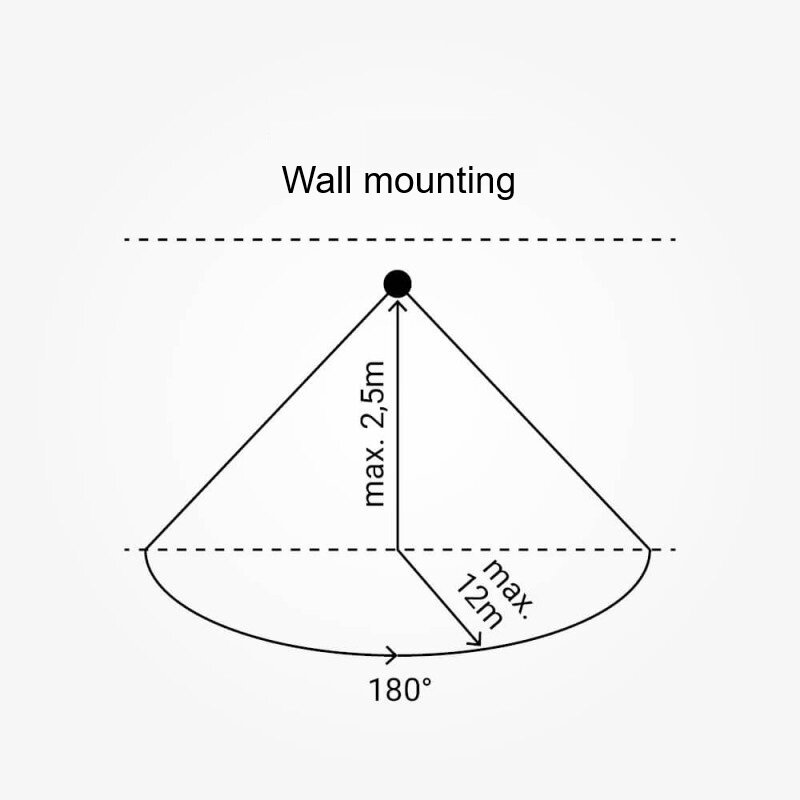PIR daviklis, 12m, 180°, IP54, baltas 4
