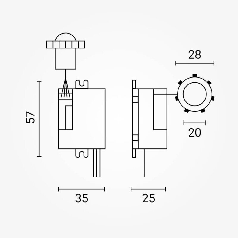 PIR Motion Sensor, 6m, 120°, White 2