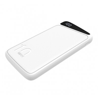 Power bank, 10Ah, 3.7V, Micro/Type-C jungtys, Max išėjimo galia 22.5W, baltas 1 Power bank, 10Ah, 3.7V, Micro/Type-C jungtys, Max išėjimo galia 22.5W, baltas 1
