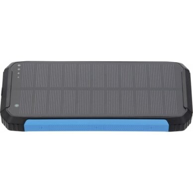 Power bank, 10Ah, 3.7V, Solar 1.2W, LED 2W, Black and Blue 5
