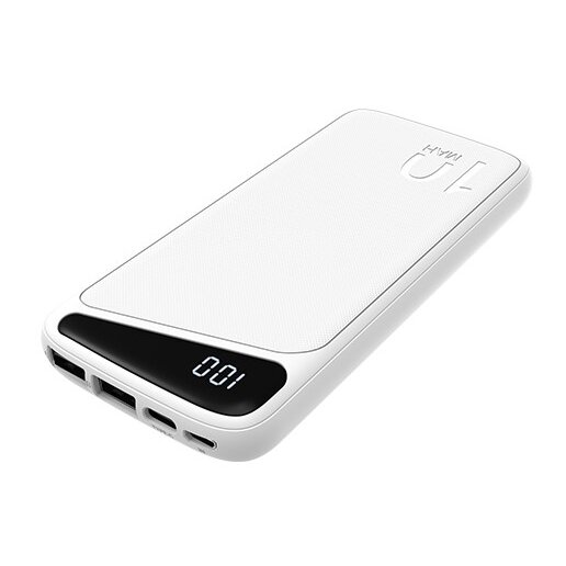 Power bank, 10Ah, 3.7V, Micro/Type-C jungtys, Max išėjimo galia 22.5W, baltas 2