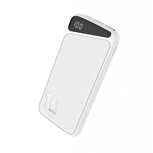 Power bank, 10Ah, 3.7V, Micro/Type-C jungtys, Max išėjimo galia 22.5W, baltas 3