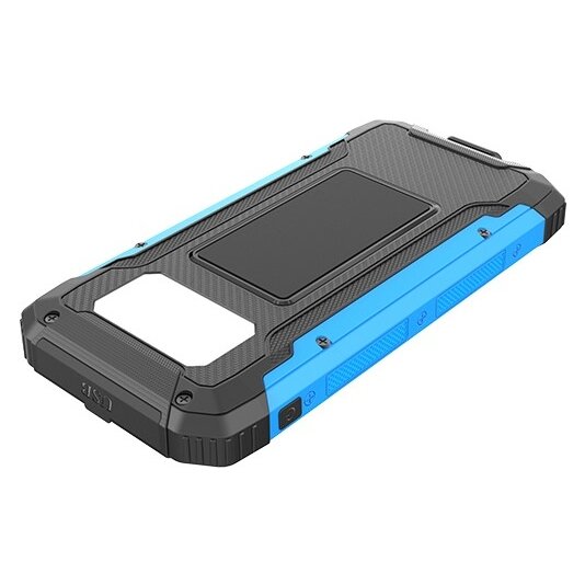 Power bank, 10Ah, 3.7V, Solar 1.2W, LED 2W, Black and Blue 3