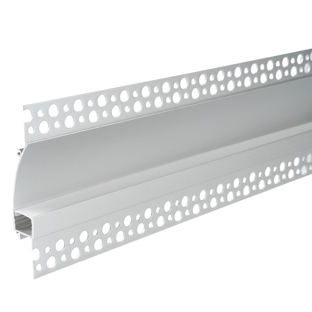 Profile For LED Strip, Silver, White Cover, 98x19mm Profile For LED Strip, Silver, White Cover, 98x19mm