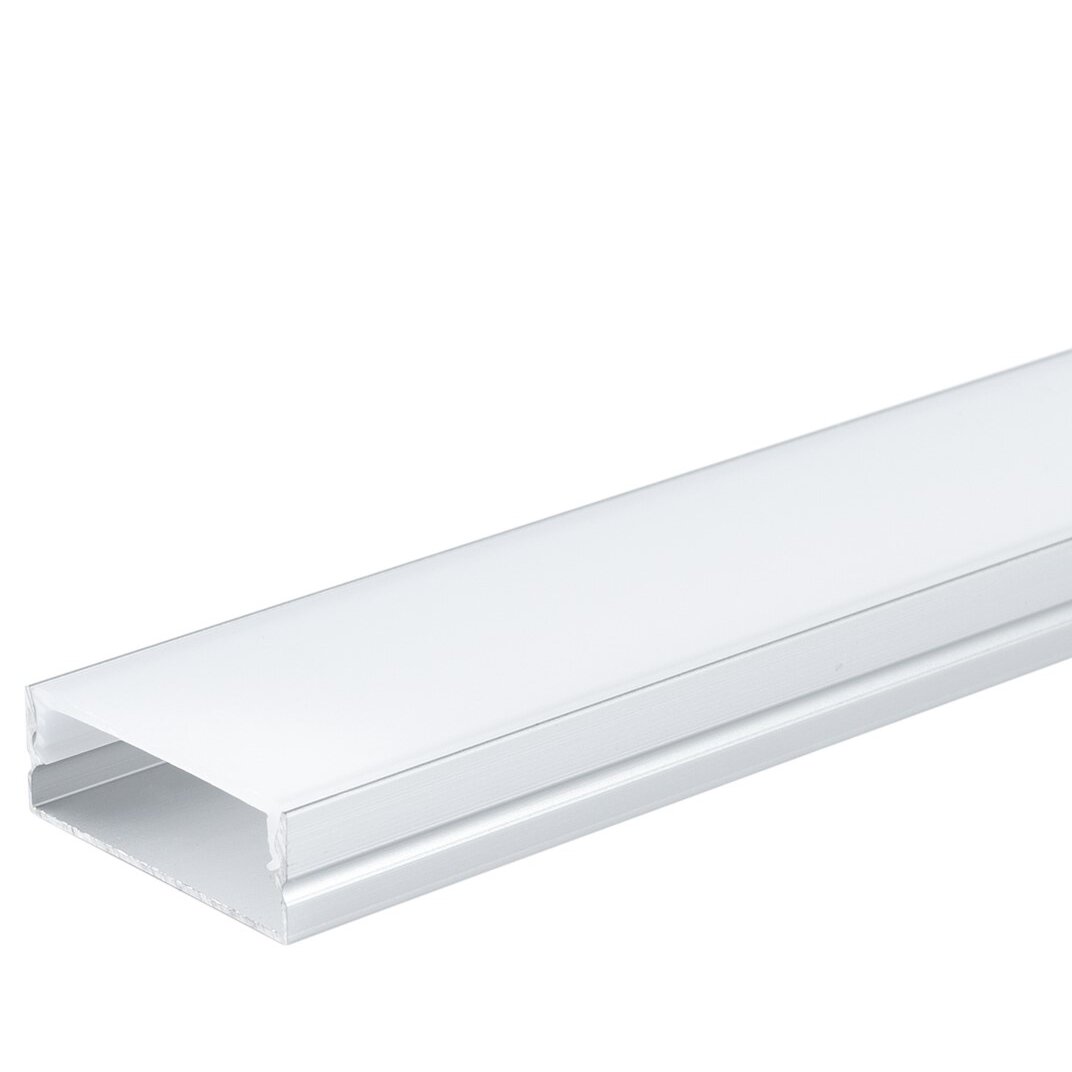 Profile For LED Strip, Silver, White Cover, 30x10mm Profile For LED Strip, Silver, White Cover, 30x10mm