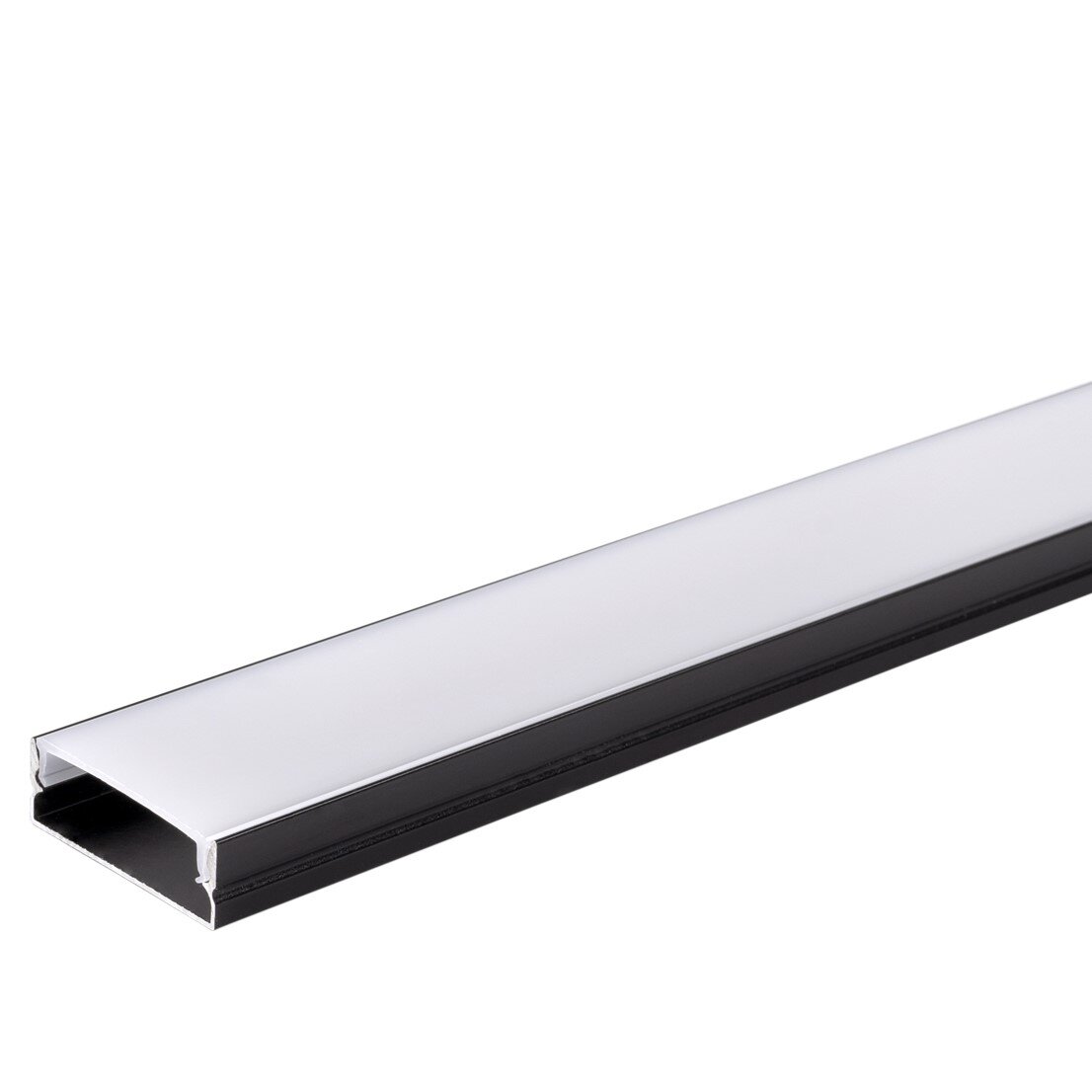 Profile For LED Strip, Black, White Cover, 30x10mm