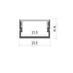 Profile For LED Strip, Gray, White Cover, 23.5x10x21.5mm 3