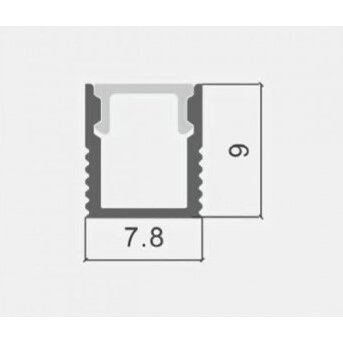 Profile For LED Strip, Silver, White Cover, 7.8x9mm 3