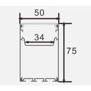 Profile For LED Strip, Black, White Cover 1