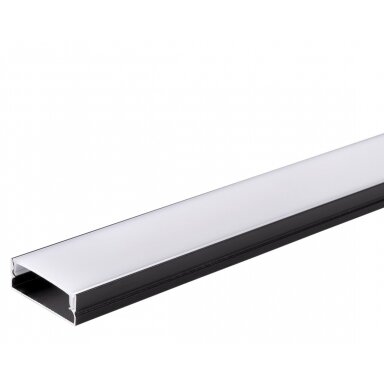 Profilis LED juostai, paviršinis, juodas, baltas dangtelis, 30x10mm