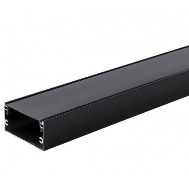 Profilis LED juostai, paviršinis, juodas, juodas dangtelis, 40x20mm