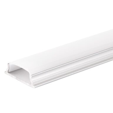 Profilis LED juostai, paviršinis, sidabrinis, baltas dangtelis, 18*6mm
