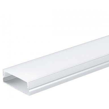 Profilis LED juostai, paviršinis, sidabrinis, baltas dangtelis, 30x10mm